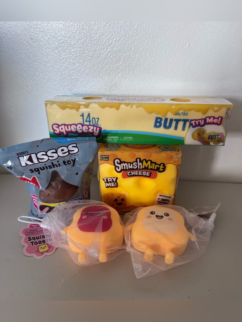 Cheese & Squeezzy Butter Kids Squishy Toy Set - Yellow